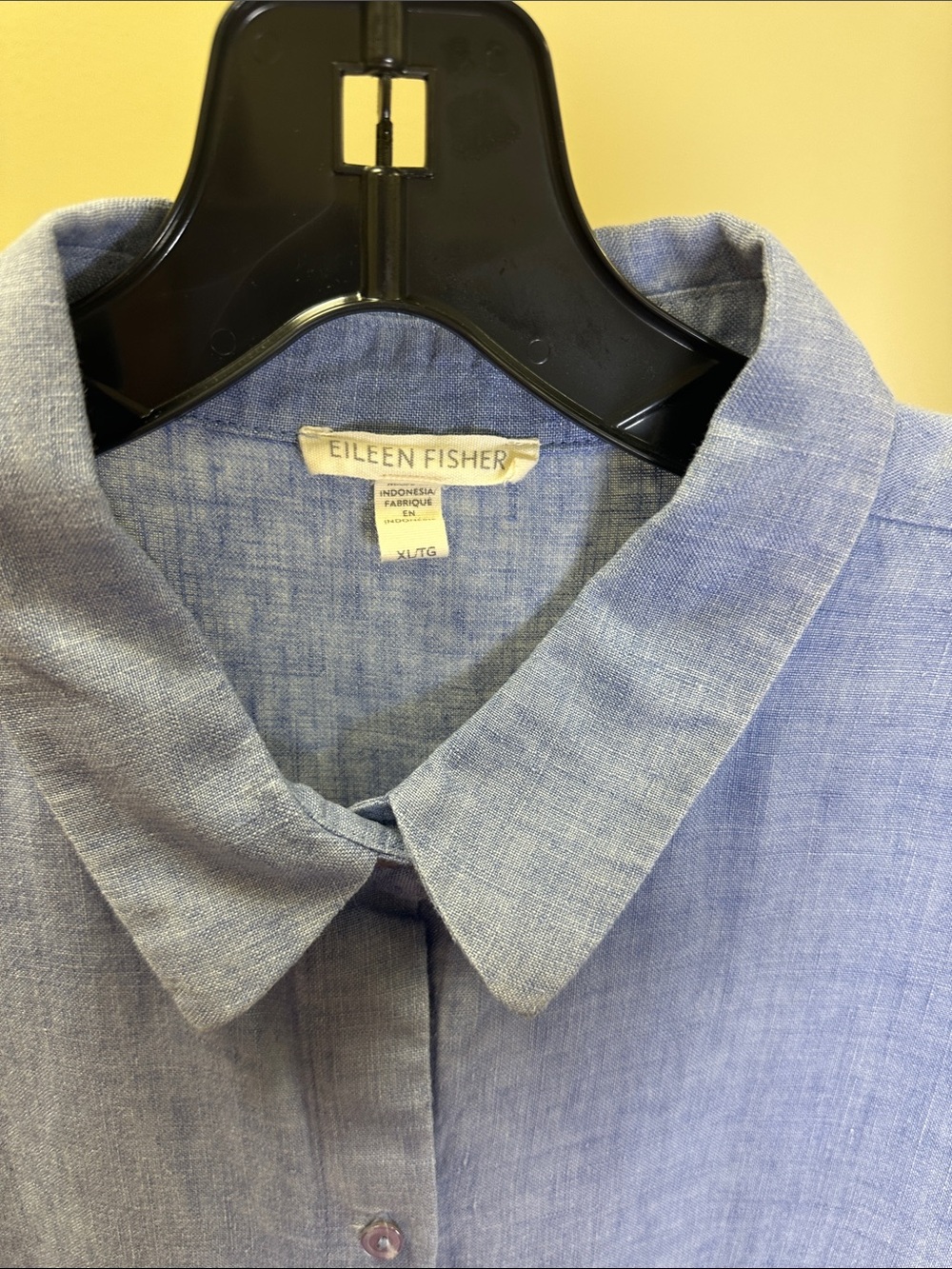 Eileen Fisher Chambray Blue Relaxed Button-Up Tunic - Picture 2 of 3